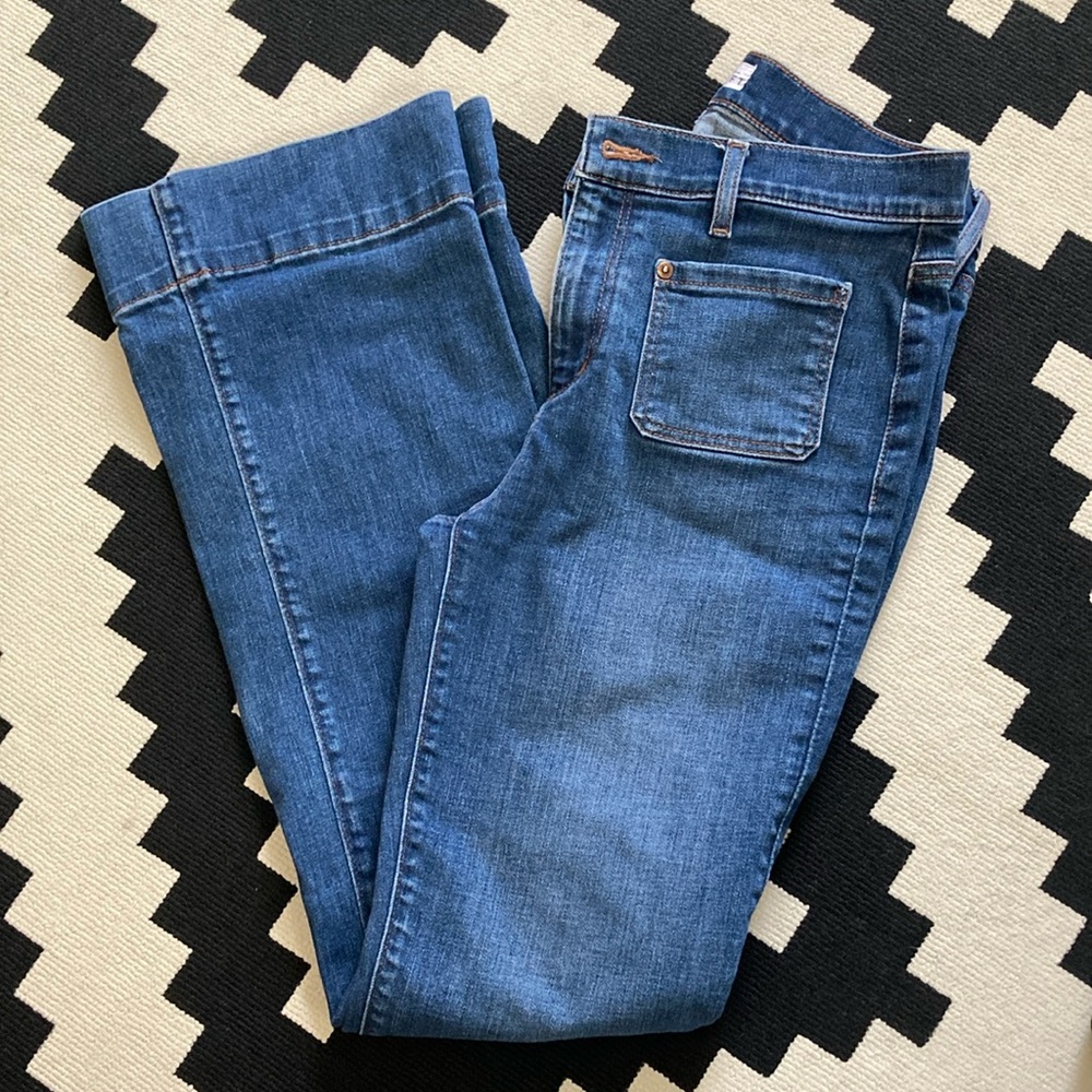LOFT Mid Rise Flare Leg Jeans